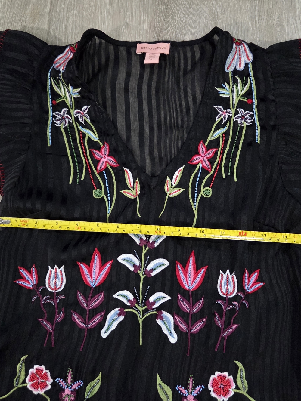 Anthropologie "Not So Serious" Corsica Beaded Embroidered Floral Maxi Dress - Picture 8 of 15